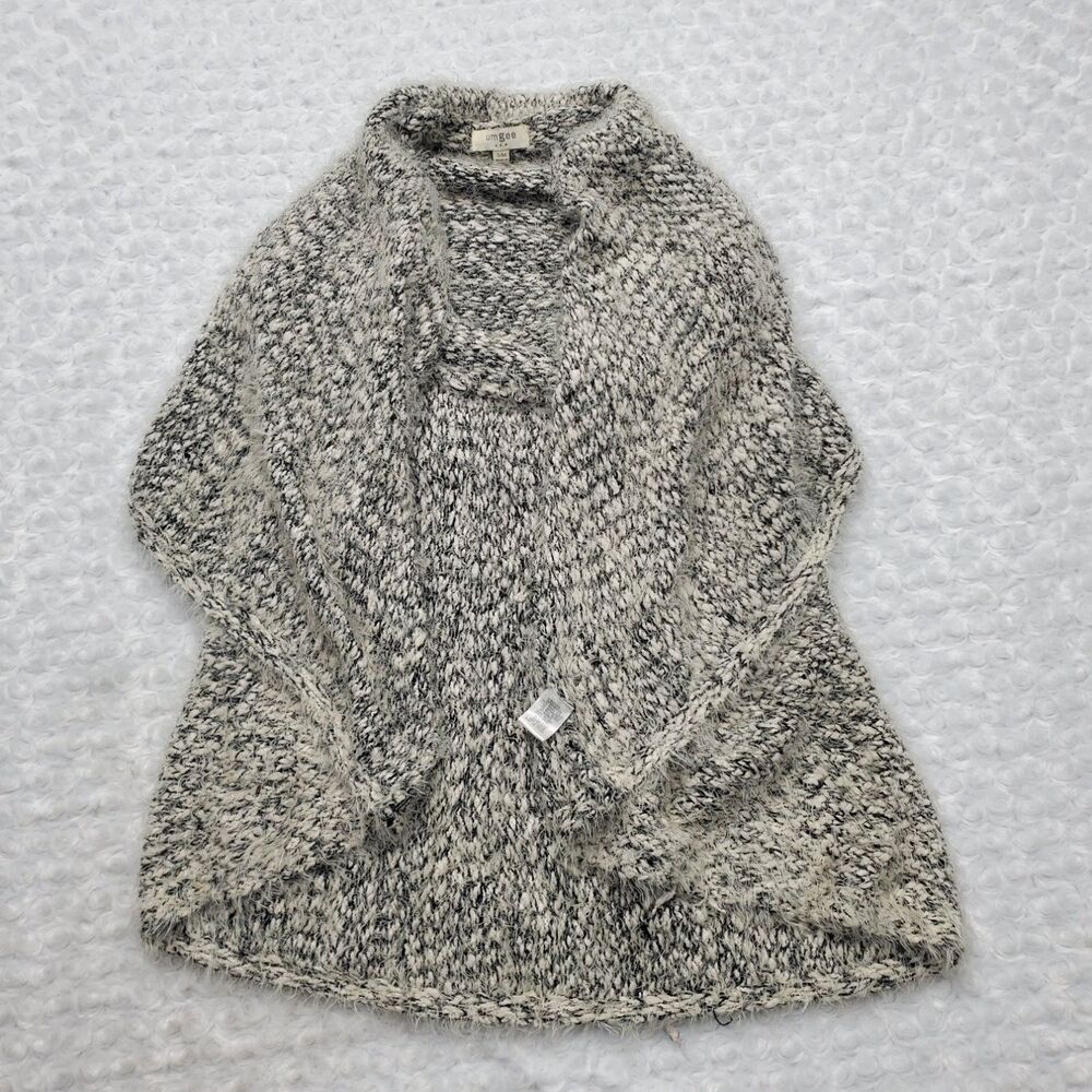 Umgee Sweater Open Front Cardigan Womens Geometric Sleeveless Open Textured